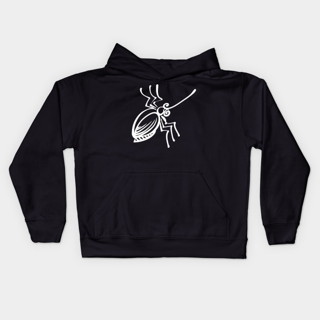 White bug 01 Kids Hoodie by burbuja